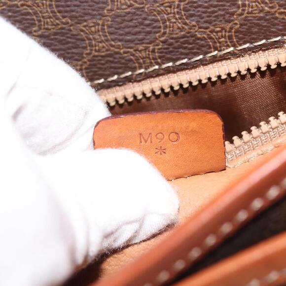 CELINE Macadam Canvas Shoulder Bag Pvc Leather Brown Gold - Picture 13 of 13